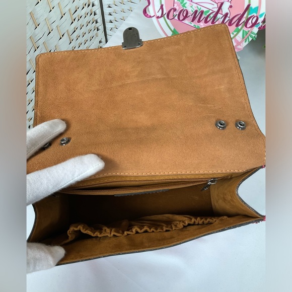 EUC Patricia Nash Laurentina Tooled Leather Crossbody|Clutch - Magenta - Picture 7 of 14